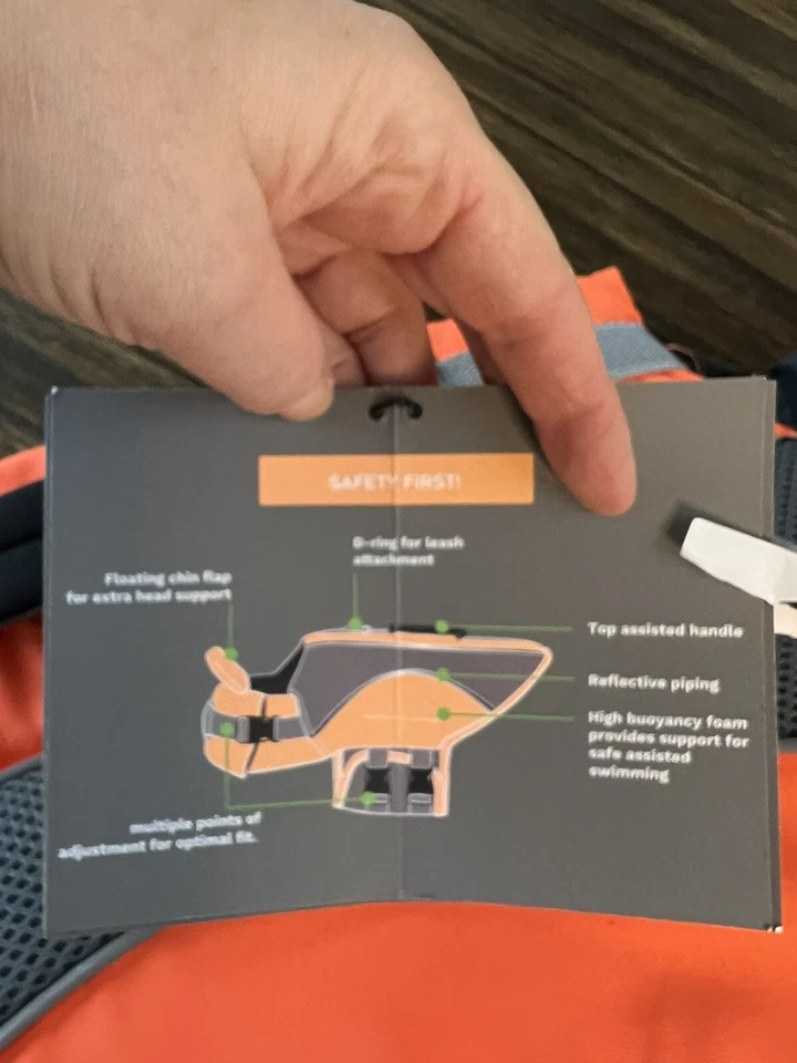 new dog Life Jacket Size Large vest preserver Doggy Adventure Wear Dog orange - Image 4 of 4