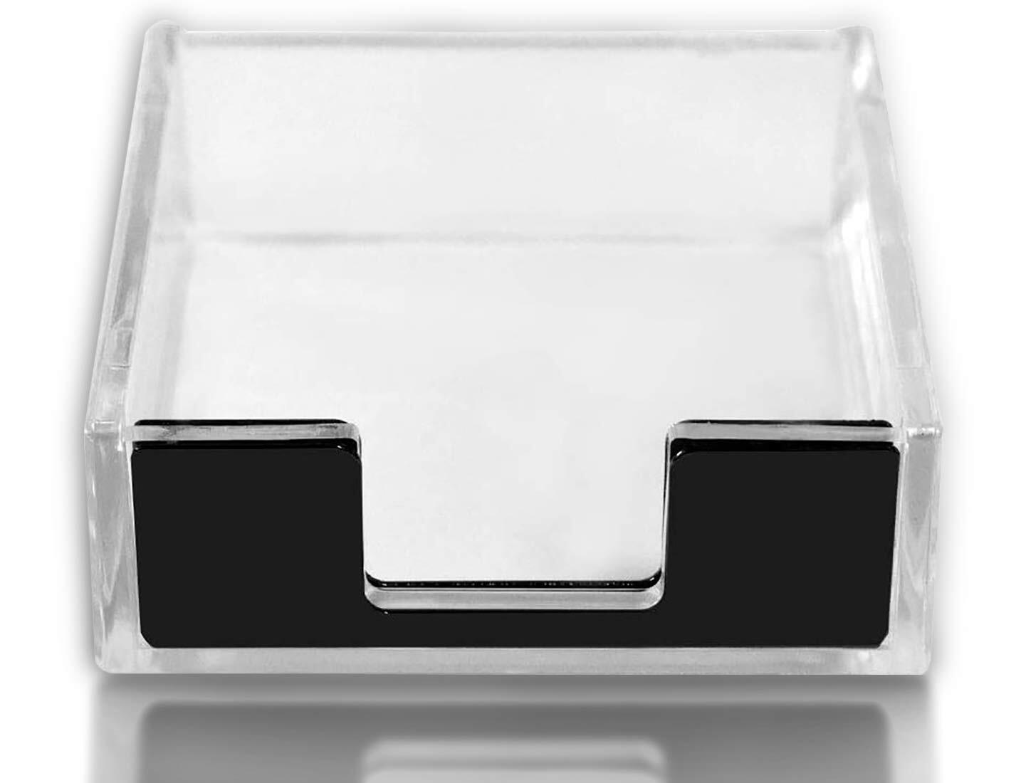 Acrylic Sticky Note Holder Desk Organizer Decor for 3x3 Sticky Notes Memo Black-image