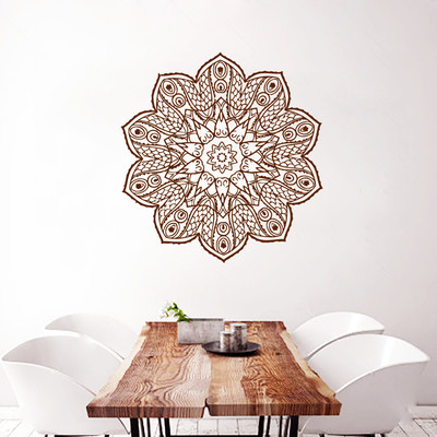 Mandala Wall Decal Lotus Stickers Boho Vinyl Decals Flower Bedroom Decor KY129