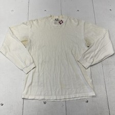 Vintage Cotton Deluxe White Long Sleeve Turtle Neck Shirt Made USA Adult M