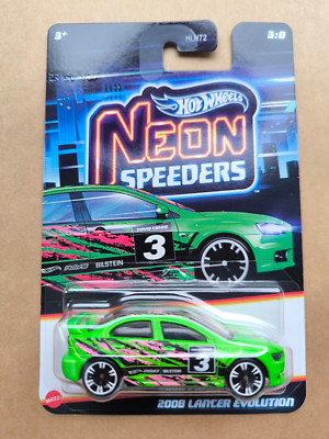 Hot Wheels HW 2025 NEON SPEEDERS 2008 LANCER EVOLUTION GREEN HLH72