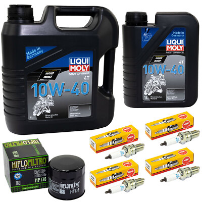 Öl 5L Inspektion für Suzuki GSX-R 1100 GV73C GSXR 1989-92 Set Ölfilter Zündkerze