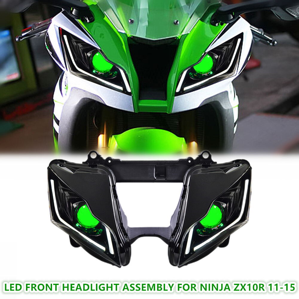 1X LED Motorcycle Headlight Assembly for Kawasaki Ninja ZX10R 2011