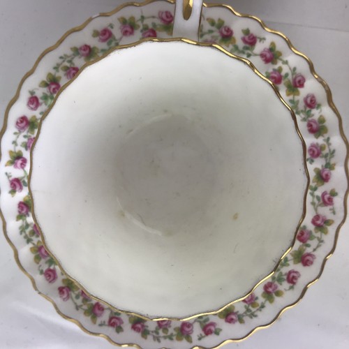 4 Antique Minton Cup & Saucers England Davis Collamore Co. NY Rosebud Scalloped - Picture 10 of 12