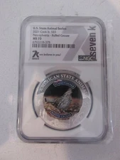 2021 Cook Islands  S$5 U.S. State Animal Series "Pennsylvania - Grouse" NGC MS70