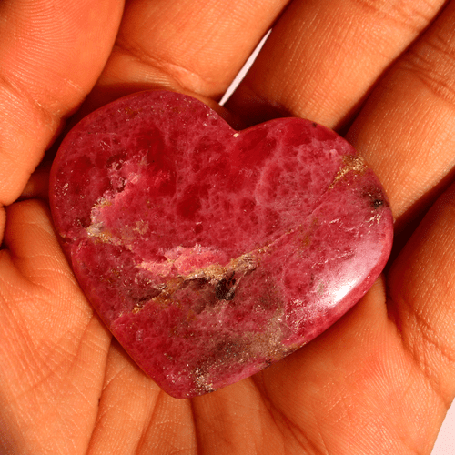 53g Gemma Naturale Rodonite Cristallo Cuore Pietra di Palma Esemplare Minerale Reiki~ 45MM - Foto 8 di 11