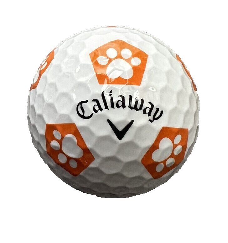NEW! Callaway Chrome Soft Truvis Golf Ball (1) Orange Paws Logo