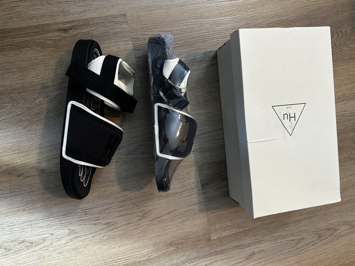 Adidas x Pharrell Adilette 2.0 Slide Sandals Mens Size 12 Black GZ1892 Adidas Pharrell X Adilette 2.0 Slide Black White Sandal  main image 4