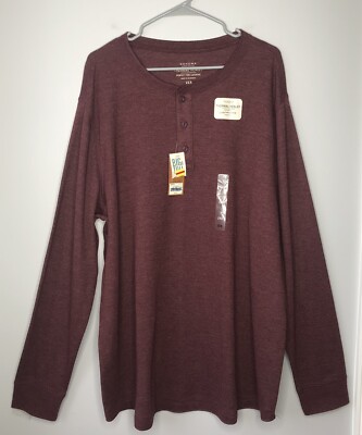 NWT SONOMA Mens Thermal Henley Shirt Waffle Knit LS Big Tall