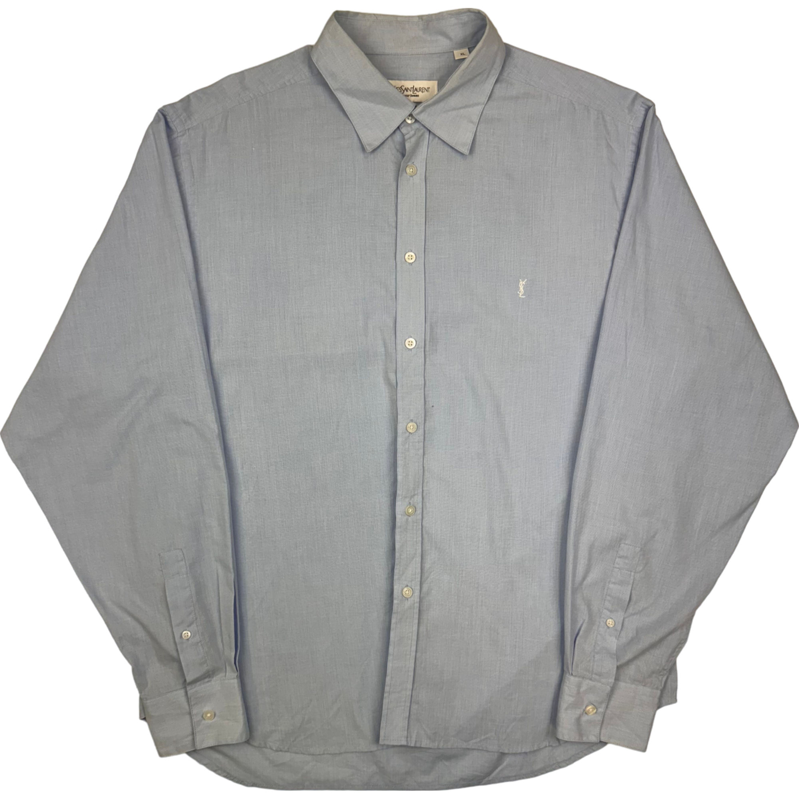 Yves Saint Laurent Camicia Manica Lunga Azzurro XL Uomo