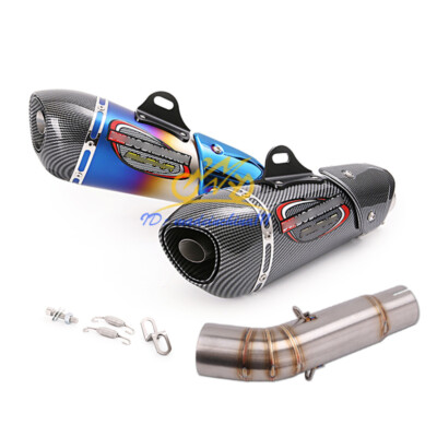 Slip For Suzuki GSX-S750 GSR750 BK750 Exhaust Tips Muffler Mid Link Pipe System