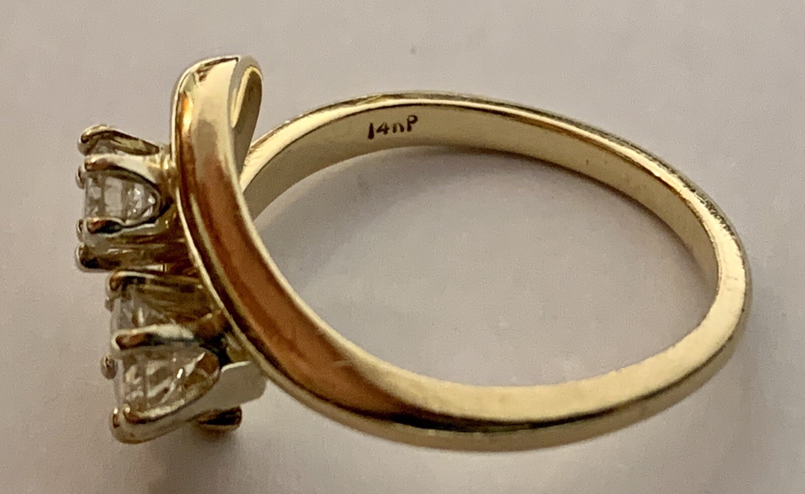 14k Solid Yellow Gold Diamond Ring  Transitional … - image 7