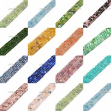 4mm Faceted Gemstone Cube Square Loose Beads DIY Jewelry Making Strand 15.5-16"