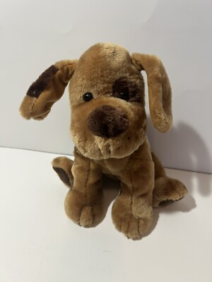 Vintage Shalom Toy Co Plush Puppy Dog Spots Eye Patch Brown