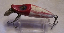 UNKNOWN RUNT WOOD LURE  3/17/16B  RED WHITE TOUCH UP