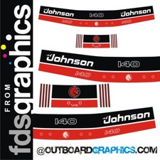 Kit decalcomanie/adesivi motore fuoribordo due tempi Johnson 140cv