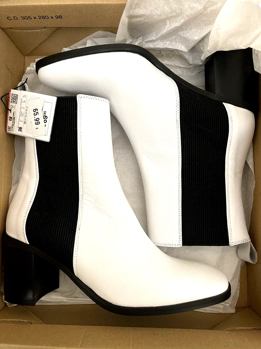 White leather cheap booties zara