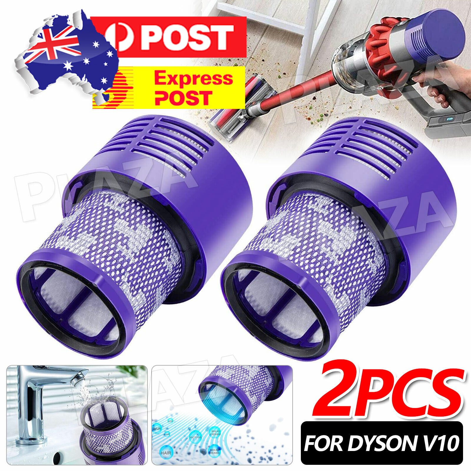 For DYSON V10 Filter Cyclone Animal Absolute Total Clean Washable 2 Pack