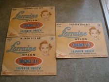 Lot of 3 NEW Vintage Chignon Size Net Lorraine Nylon Hair Net Black