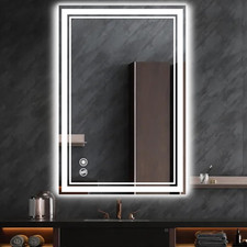 Colmerd 24 X 36 Led Mirror For Bathroom Anti-Fog 3 Colors Dimmable Bathroom
