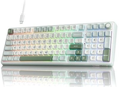 RK ROYAL KLUDGE R98 Pro Gaming Keyboard, 96% Wired Mechanical Keyboard Creamy