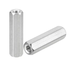 M6 x 1-Pitch 45mm Length Coupling Nuts, 8pcs 304 Stainless Steel Nuts