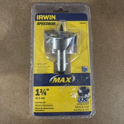 Irwin Speedbor Max 1-3/4 (44 4mm) Self Feed Bit 3046009 Wood 3x Cutting Tool