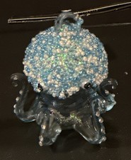 Robert Stanley Blue Octopus Embellished Glitter Glass Christmas Ornament NEW