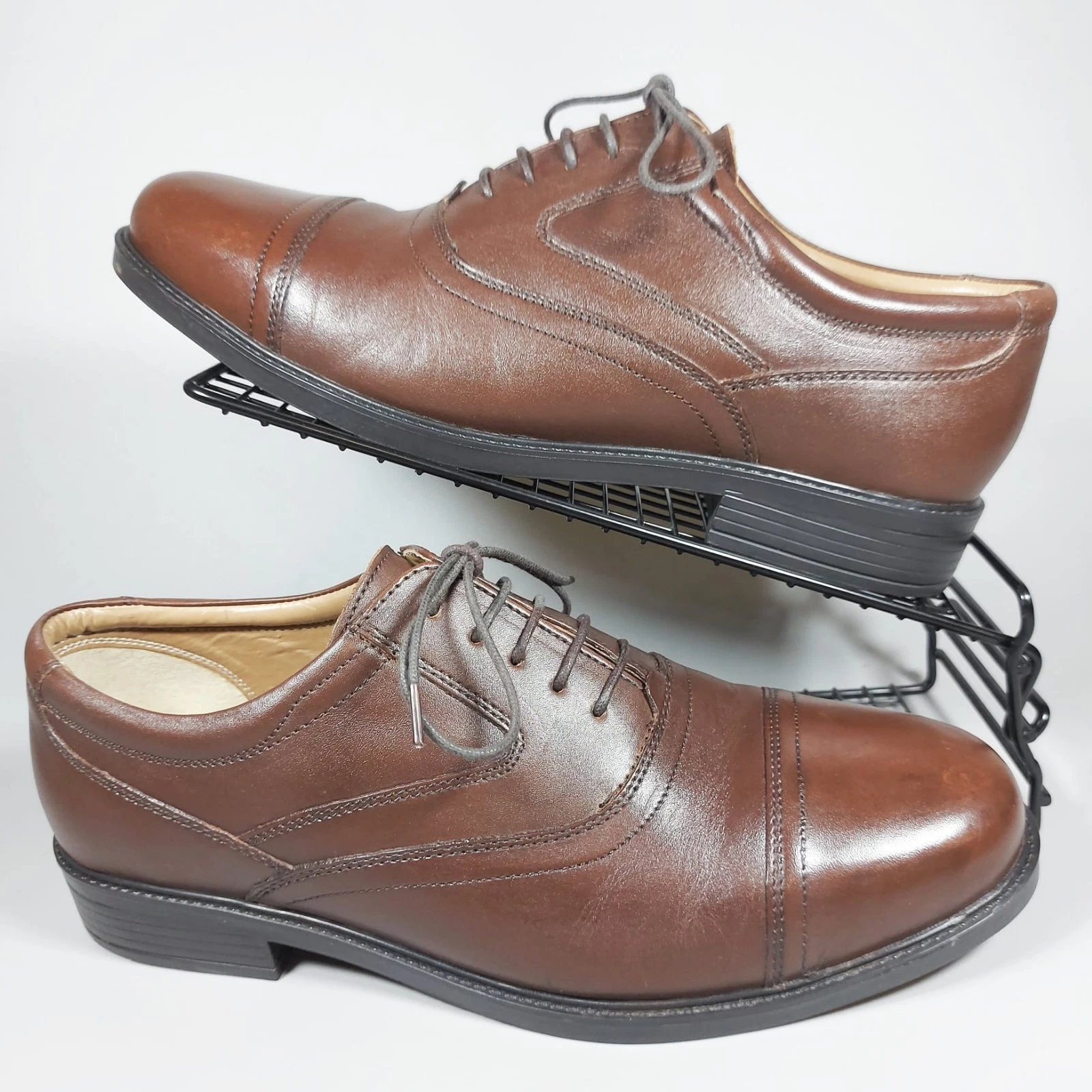 Scarpe Clarks uomo taglia 9 5 Eldredge sopracciglia pelle Oxford stringate extra larghe