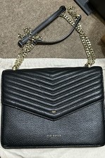 VGC Ted Baker Black Leather Quilted Crossbody Bag "Kalila" RRP £139