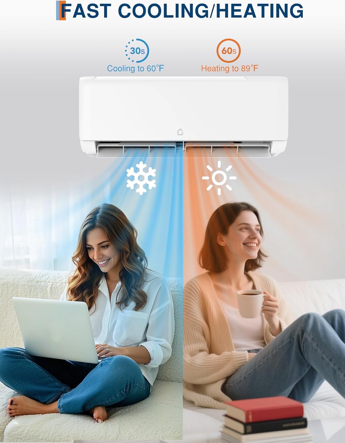 12000 BTU Mini Split Air Conditioner Heat Pump System Wifi 18.5 SEER2 230V  