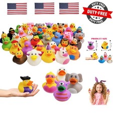 10-Count Assortment Rubber Duck Toy Duckies for Kids, Bath Birthday Gifts Bab...