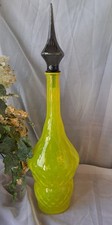 Empoli Genie Bottle Decanter Optic Lemon Diamond Quilted Design