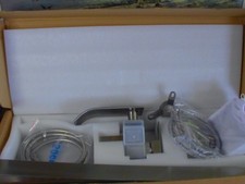 Brushed Nickel Floor Mount Freestanding Bathtub Faucet Tub Filler w/Hand Shower