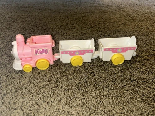 Barbie Kelly Nursery School Pink Train Engine with 2 Cars White 1996 Vtg 90s