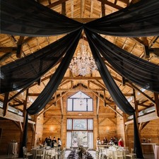 6 Panels Black Ceiling Drapes for Wedding 60"W x 120"L Pack of 6 ,