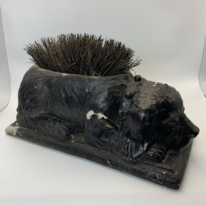 Vintage Boot Shoe Brush Scraper Bristles Dog