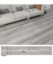 Lareko 54 Sq.Ft,Wood Peel and Stick Floor Tiles,36 Pack Grey Vinyl Flooring Gray
