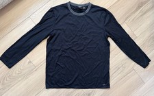 BOSS Hugh Boss Slim Fit Mercerised Black Long Sleeve Trimmed Sz L
