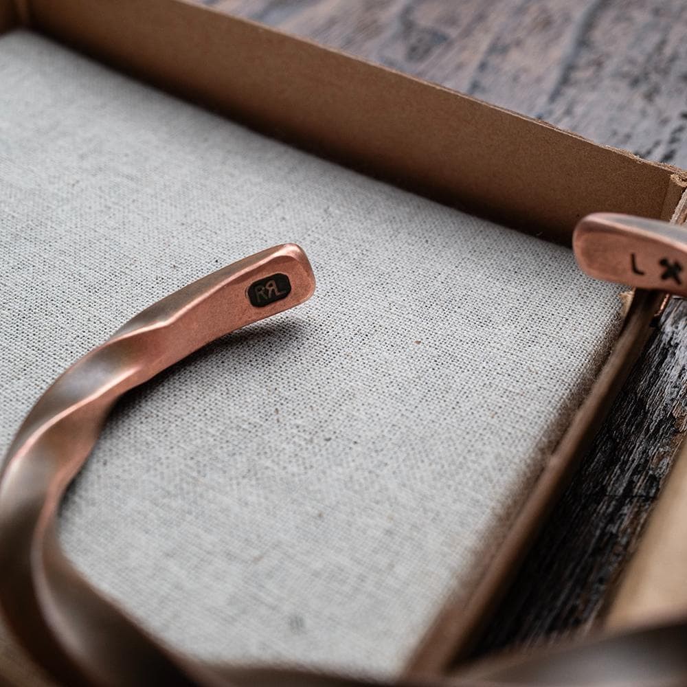 RRL Double RL Solid Copper Twist Bangle Bracelet … - image 4