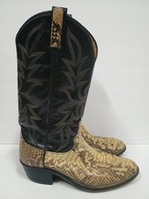 Dan Post Boots Snake Skin Western Cowboy Size 7 D Mens Made In USA
