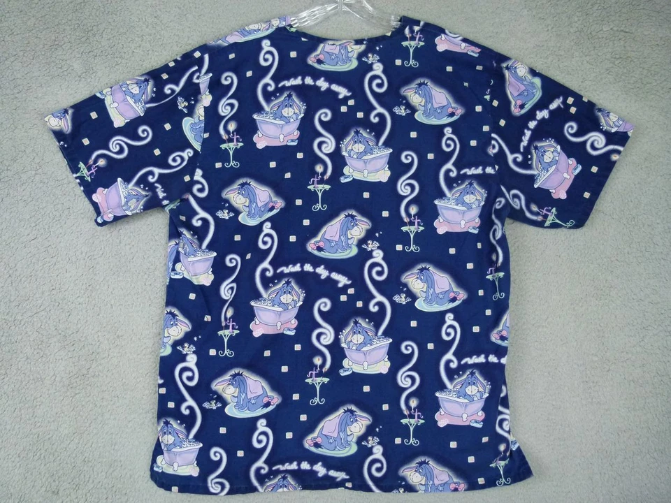 Blusa Médica Disney Grande Azul Eeyore Cuello en V Foto 4 de 4