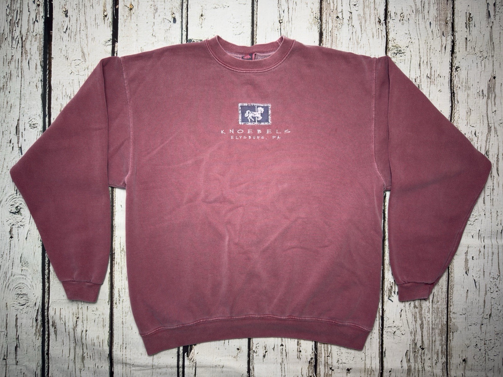 Felpa girocollo vintage Knoebels Amusem Park Elysburg PA Merry Go Round Pony