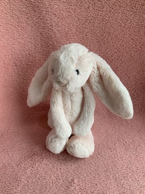 Jellycat kleiner rosa Bashful Hase Kaninchen mit Rassel ~ superweicher Zustand ~ bitte lesen