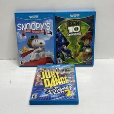 Snoopy's Grand Adventure Ben 10 Just Dance Disney Party 2 3 Wii U Game Lot