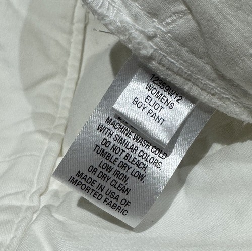 NILI LOTAN Pantalone donna "Eliot Boy" cotone twill gamba larga bianco 10 US $395+ NUOVO - Foto 20 di 23