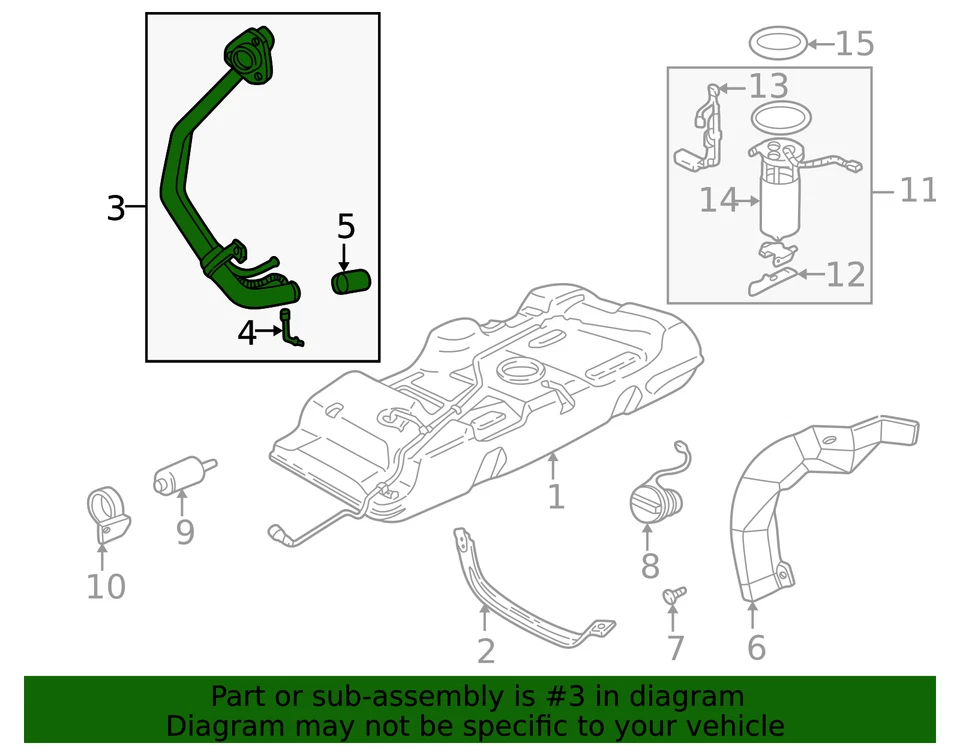 Cuello de llenado de tanque de combustible genuino GM 10236227 Foto 2 de 2