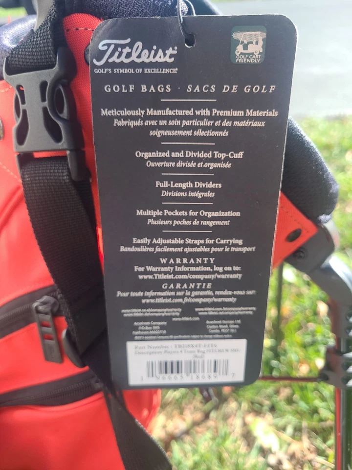 Bolsa de equipo Titleist Players 4 Fit Crew Stand Bag usada Foto 4 de 4