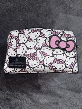 Impressions Hello Kitty Cosmetic Pouch White Pink Zipper Closure