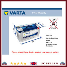 Battery fits BMW ALPINA D3 D10 B5 ROADSTER B12 B11 B10 B8 B6 Varta 019